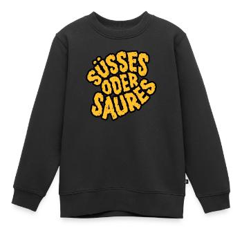 Halloween Shirt Süßes oder Saures - Kinder Premium Organic Sweatshirt - Schwarz - Vorne - AI Model Kid Female (0cm)