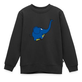 Der Elefant - Rüssel hoch - Kinder Premium Organic Sweatshirt - Schwarz - Vorne - AI Model Kid Female (0cm)