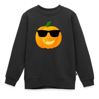 Halloween Kuerbis mit Sonnenbrille Geschenk - Kinder Premium Organic Sweatshirt - Schwarz - Vorne - AI Model Kid Female (0cm)