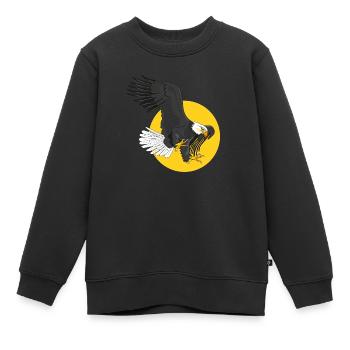 amerikanische Adler Sonne - Kinder Premium Organic Sweatshirt - Schwarz - Vorne - AI Model Kid Female (0cm)