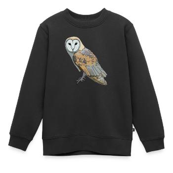 Chouette - Chouette effraie - Sweat Premium enfant bio - noir - Devant - AI Model Kid Female (0cm)