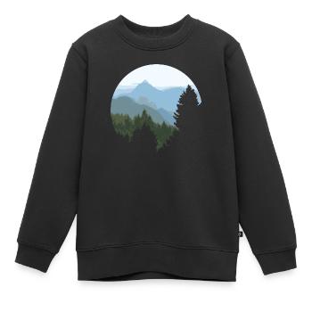 Einsamer Berg - Kinder Premium Organic Sweatshirt - Schwarz - Vorne - AI Model Kid Female (0cm)