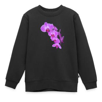 Orchidee - Kinder Premium Organic Sweatshirt - Schwarz - Vorne - AI Model Kid Female (0cm)