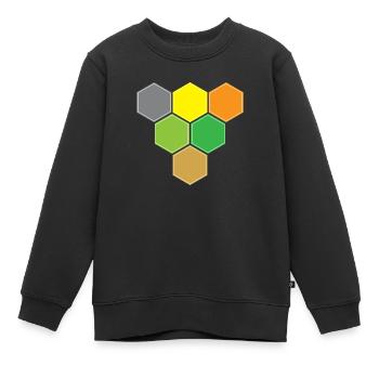 Hexagons gegen Sieg - Kinder Premium Organic Sweatshirt - Schwarz - Vorne - AI Model Kid Female (0cm)