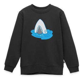Hai mit offenem Mund - Kinder Premium Organic Sweatshirt - Schwarz - Vorne - AI Model Kid Female (0cm)