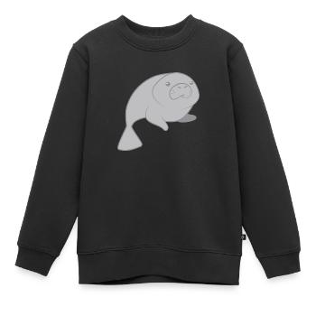 Süße runde Seekuh - Kinder Premium Organic Sweatshirt - Schwarz - Vorne - AI Model Kid Female (0cm)