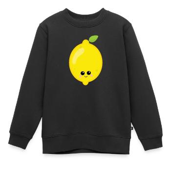 Zitrone - Kinder Premium Organic Sweatshirt - Schwarz - Vorne - AI Model Kid Female (0cm)