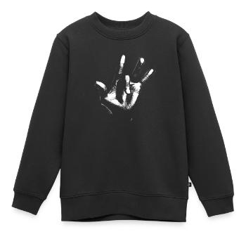 Miles Davis Hand - Sweat Premium enfant bio - noir - Devant - AI Model Kid Female (0cm)
