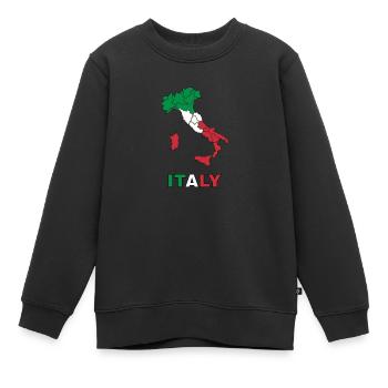 Italie - Sweat Premium enfant bio - noir - Devant - AI Model Kid Female (0cm)