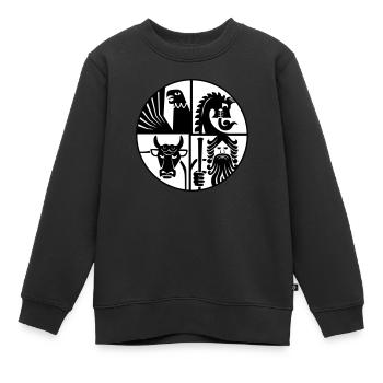Pièce nordique - Sweat Premium enfant bio - noir - Devant - AI Model Kid Female (0cm)