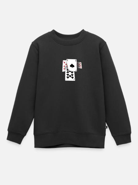 Cartes à jouer et jeu de cartes - Sweat Premium enfant bio - noir
