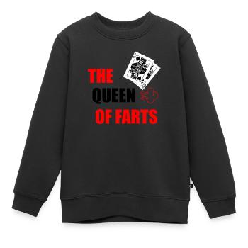 die Königin der Fürze - Kinder Premium Organic Sweatshirt - Schwarz - Vorne - AI Model Kid Female (0cm)