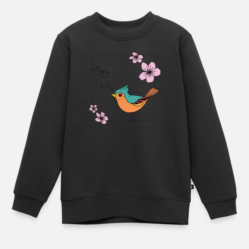 Oiseau chanteur - Sweat Premium enfant bio - noir
