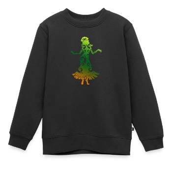 Tatouage tribal polynésien danseur de hula d'Hawaï - Sweat Premium enfant bio - noir - Devant - AI Model Kid Female (0cm)