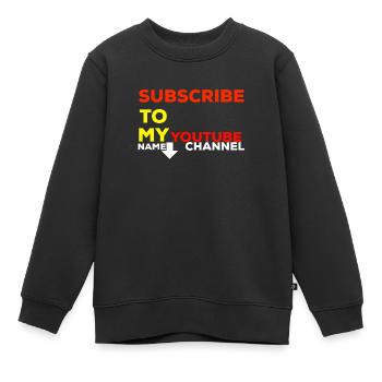 Kanal abonnieren - Kinder Premium Organic Sweatshirt - Schwarz - Vorne - AI Model Kid Female (0cm)