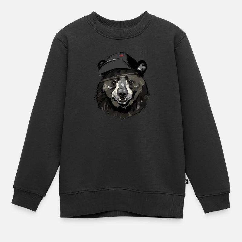 OURS - Sweat Premium enfant bio - noir