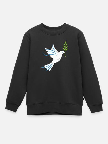 Friedenstaube Symbol der Freundschaft Geschenkidee - Kinder Premium Organic Sweatshirt - Schwarz