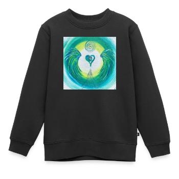 Gel de cœur de la mission de la vie - Sweat Premium enfant bio - noir - Devant - AI Model Kid Female (0cm)