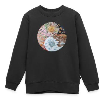 Yin und Yang der Jahreszeiten - Kinder Premium Organic Sweatshirt - Schwarz - Vorne - AI Model Kid Female (0cm)