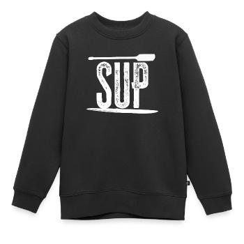 SUP - Kinder Premium Organic Sweatshirt - Schwarz - Vorne - AI Model Kid Female (0cm)