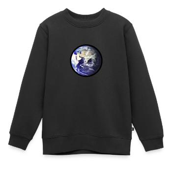 Terre - Sweat Premium enfant bio - noir - Devant - AI Model Kid Female (0cm)
