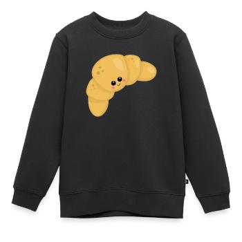 croissant - Sweat Premium enfant bio - noir - Devant - AI Model Kid Female (0cm)