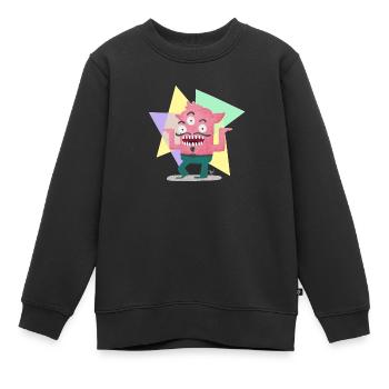 Dancing Monster - Sweat Premium enfant bio - noir - Devant - AI Model Kid Female (0cm)