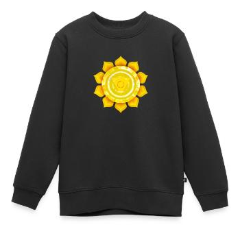 3. Chakra, Manipura - Kinder Premium Organic Sweatshirt - Schwarz - Vorne - AI Model Kid Female (0cm)