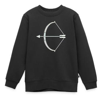 Archer arc et flèche - Sweat Premium enfant bio - noir - Devant - AI Model Kid Female (0cm)
