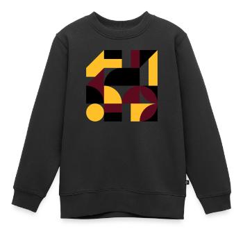 Colorful abstract geometric bauhaus background - Kinder Premium Organic Sweatshirt - Schwarz - Vorne - AI Model Kid Female (0cm)