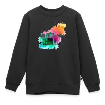 Berlin Allemagne Germany Skyline Ville City - Sweat Premium enfant bio - noir - Devant - AI Model Kid Female (0cm)