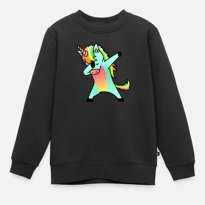 licorne cool - Sweat Premium enfant bio - noir