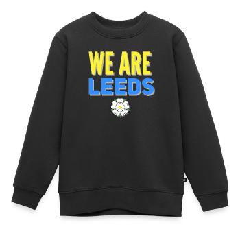 Leeds Yorkshire - Kinder Premium Organic Sweatshirt - Schwarz - Vorne - AI Model Kid Female (0cm)