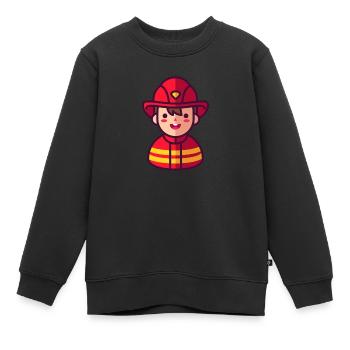Feuerwehrmann - Kinder Premium Organic Sweatshirt - Schwarz - Vorne - AI Model Kid Female (0cm)