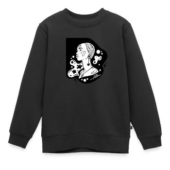 Elle - Sweat Premium enfant bio - noir - Devant - AI Model Kid Female (0cm)