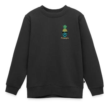 Ananas - Kinder Premium Organic Sweatshirt - Schwarz - Vorne - AI Model Kid Female (0cm)