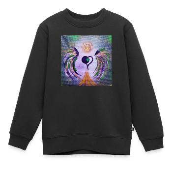 Herzengel Trau Dich - Kinder Premium Organic Sweatshirt - Schwarz - Vorne - AI Model Kid Female (0cm)