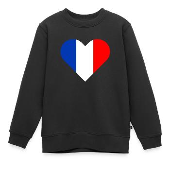 Français drapeau France pays bleu blanc rouge - Sweat Premium enfant bio - noir - Devant - AI Model Kid Female (0cm)