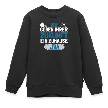 Wir geben ihrer Zukunft ein Zuhause - JVA Knast - Kinder Premium Organic Sweatshirt - Schwarz - Vorne - AI Model Kid Female (0cm)