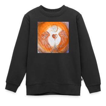Gel de cœur Résolution des défis cardiaques - Sweat Premium enfant bio - noir - Devant - AI Model Kid Female (0cm)