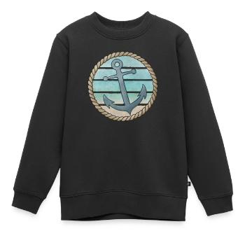 Anker Tau Seil Strand Vintage - Kinder Premium Organic Sweatshirt - Schwarz - Vorne - AI Model Kid Female (0cm)