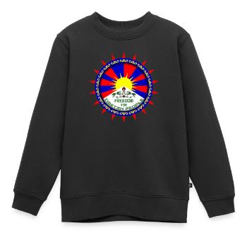 free tibet logo - Sweat Premium enfant bio - noir - Devant - AI Model Kid Female (0cm)