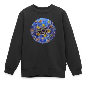 tortue cd bleu modifié 1 - Sweat Premium enfant bio - noir - Devant - AI Model Kid Female (0cm)