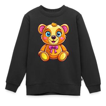 Mignon nounours - Sweat Premium enfant bio - noir - Devant - AI Model Kid Female (0cm)