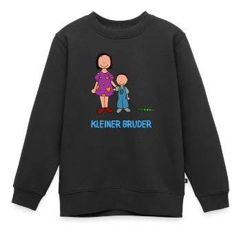 Kleiner Bruder - Kinder Premium Organic Sweatshirt - Schwarz - Vorne - AI Model Kid Female (0cm)