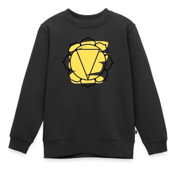 CHAKRA Manipura - Sweat Premium enfant bio - noir - Devant - AI Model Kid Female (0cm)