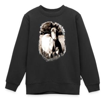 QH Vintage - Kinder Premium Organic Sweatshirt - Schwarz - Vorne - AI Model Kid Female (0cm)