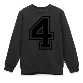 Nummer 4 - Kinder Premium Organic Sweatshirt - Schwarz - Vorne - AI Model Kid Female (0cm)