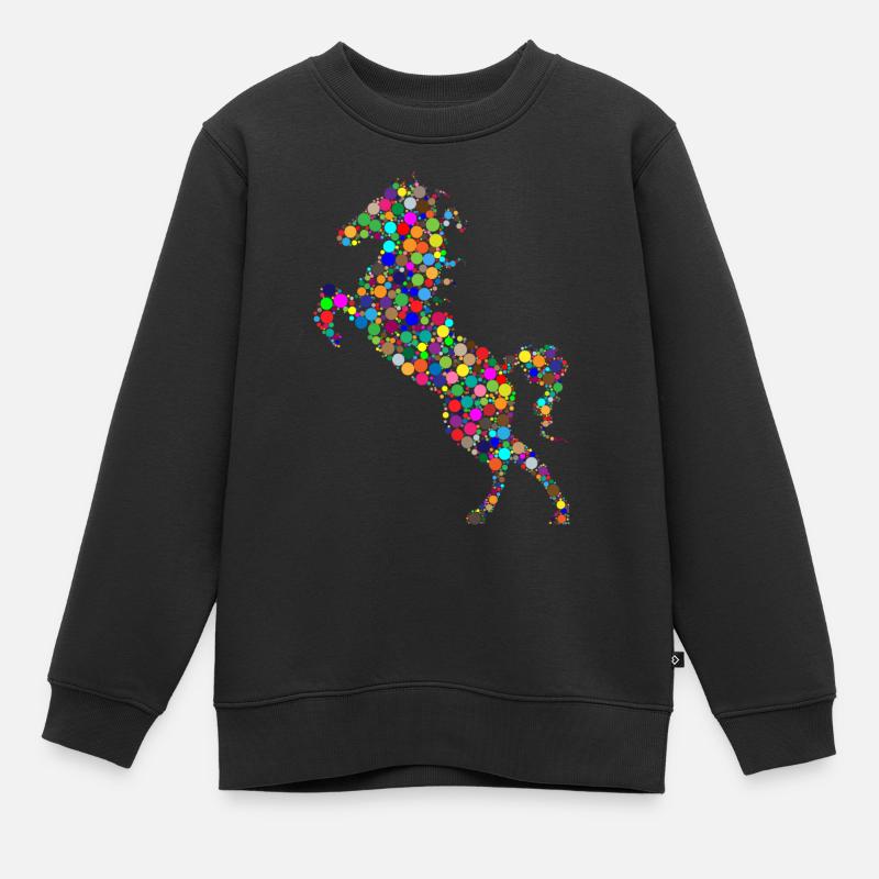 Cheval - Sweat Premium enfant bio - noir