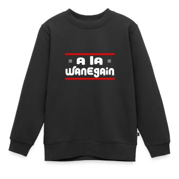 WANEGAIN - Kinder Premium Organic Sweatshirt - Schwarz - Vorne - AI Model Kid Female (0cm)